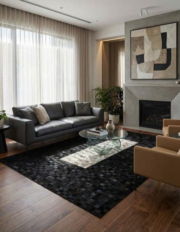 5' x 7' 11 Cowhide - Patchwork Rug