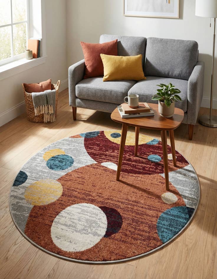 Detail image of 3' 3 x 3' 3 Kamala Washable Round Rug