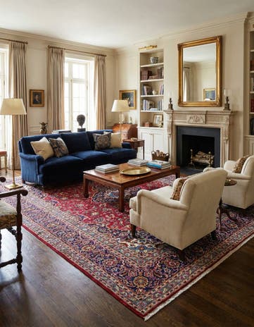 9' 9 x 13' 2 Hand Knotted Kashan Persian Wool Rug