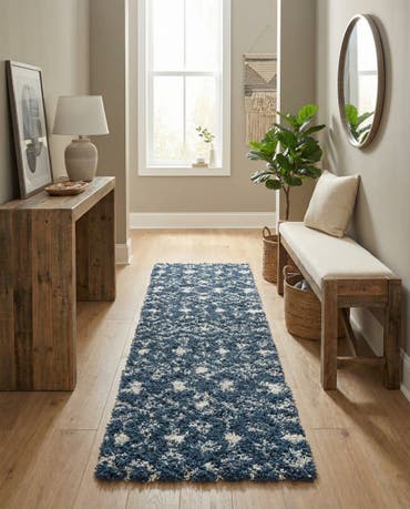  2' x 8' Moroccan Trellis Shag Runner Rug