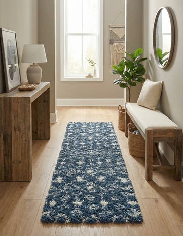 2' x 8' Moroccan Trellis Shag Runner Rug