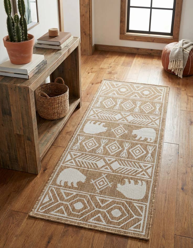 Detail image of 2' x 4' Easy-Clean Southwestern Indoor / Outdoor Runner Rug