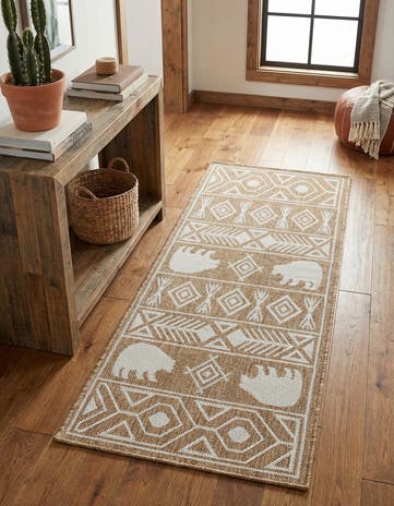 2' x 4' Easy-Clean Southwestern Indoor / Outdoor Runner Rug