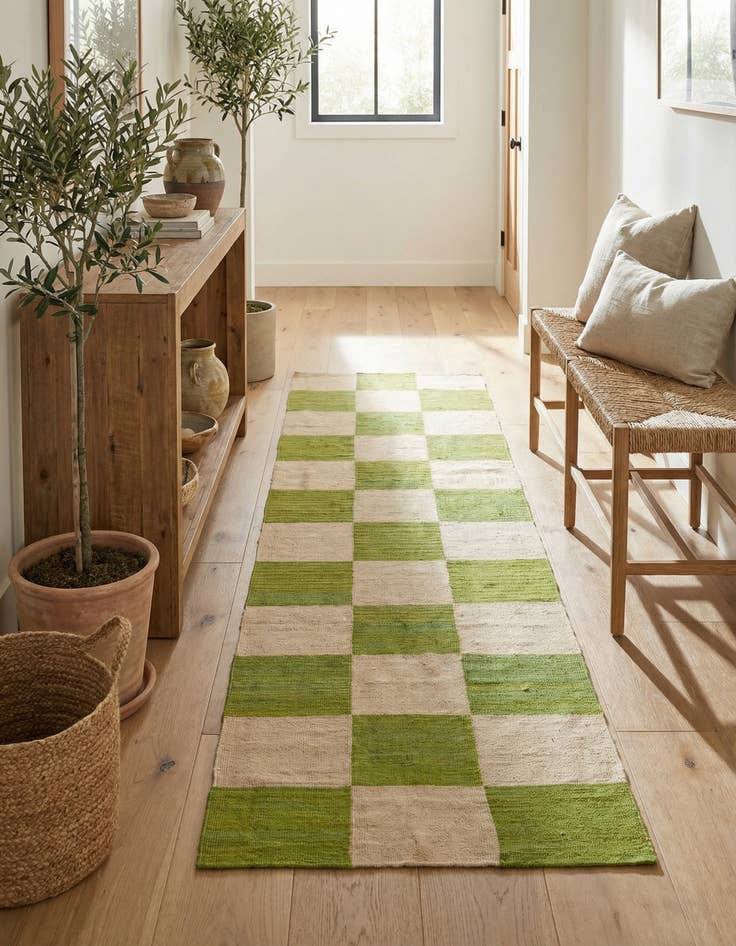 Detail image of 2' 10 x 9' 8  Hand Woven Kilim Modern Wool Runner Rug