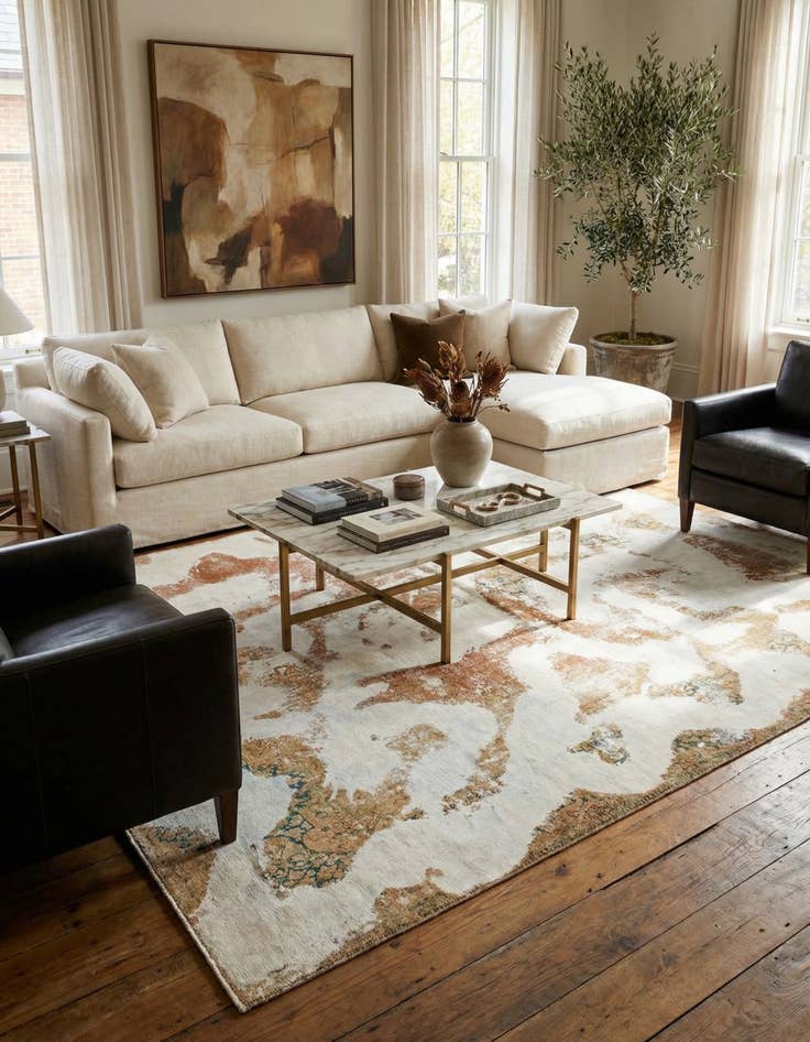 Detail image of 6' 8 x 10'  Hand Knotted Ultra Vintage Persian Wool Rug