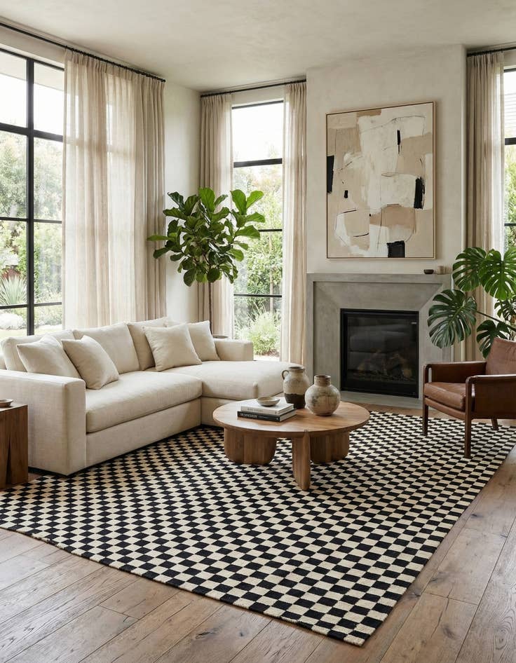 Detail image of 8' 6 x 11' 6  Hand Woven Kilim Modern Wool Rug