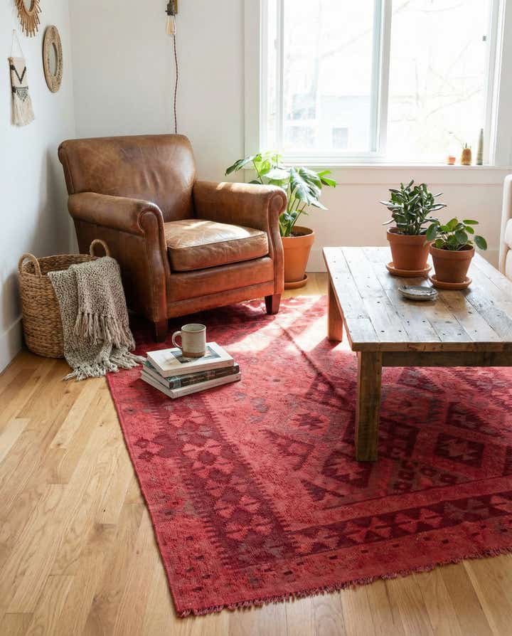 5' x 6' 5 Hand Woven Kilim Modern Wool Rug