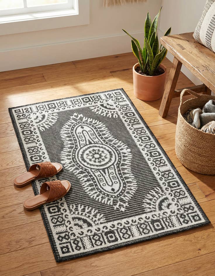 Detail image of  2' x 3'  Washable Traditional Indoor / Outdoor Rug
