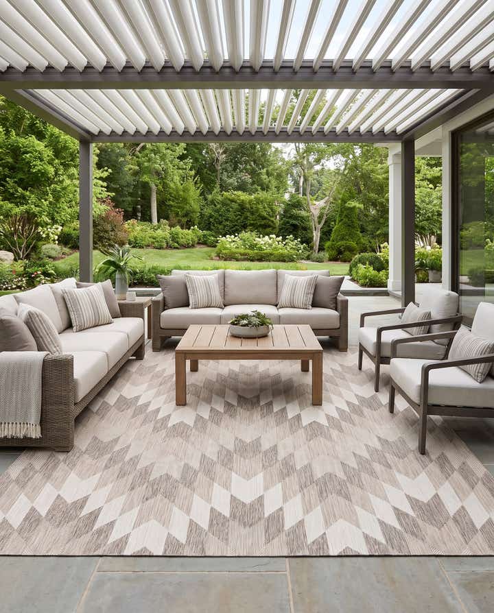 10' x 10' Easy-Clean Modern Indoor / Outdoor Square Rug