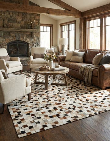 5' x 7' 10 Cowhide Stocks Rug