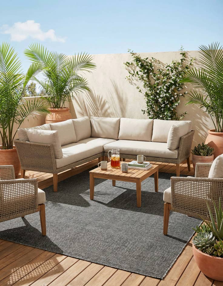 Detail image of 7' 10 x 10' Easy-Clean Jill Zarin Palm Springs Indoor / Outdoor Rug