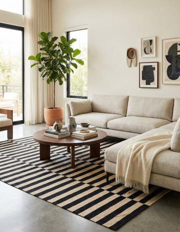 6' 10 x 9' 9 Hand Woven Kilim Modern Wool Rug