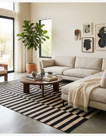 6' 10 x 9' 9 Hand Woven Kilim Modern Wool Rug