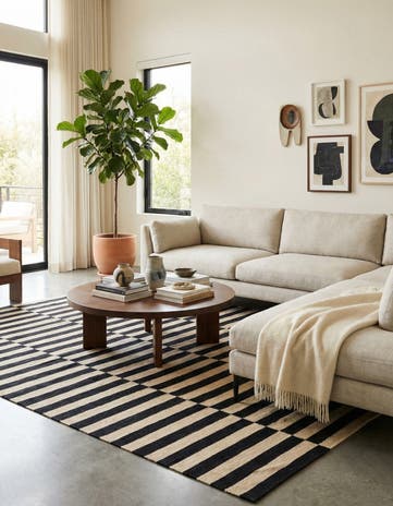 6' 10 x 9' 9 Hand Woven Kilim Modern Wool Rug