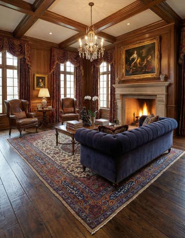 6' 4 x 9' 2 Hand Knotted Isfahan Persian Wool Rug