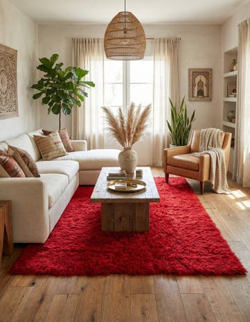 4' 7 x 7' 10 Hand Knotted Moroccan Wool Rug