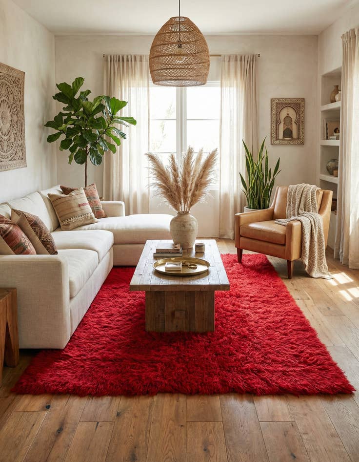 Detail image of 4' 7 x 7' 10  Hand Knotted Moroccan Wool Rug