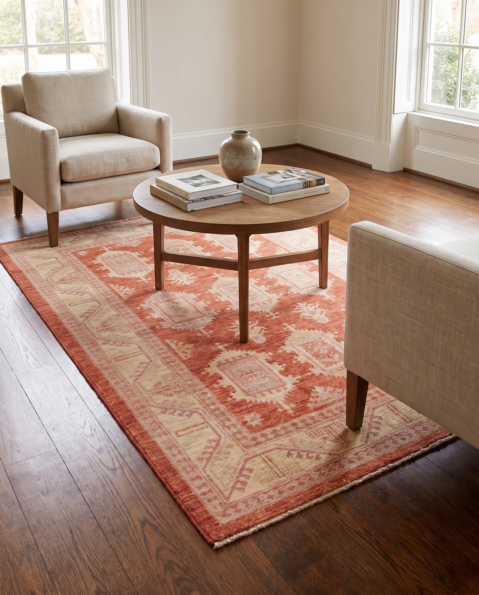 4' 2 x 6' 3 Hand Knotted Ziegler Rug