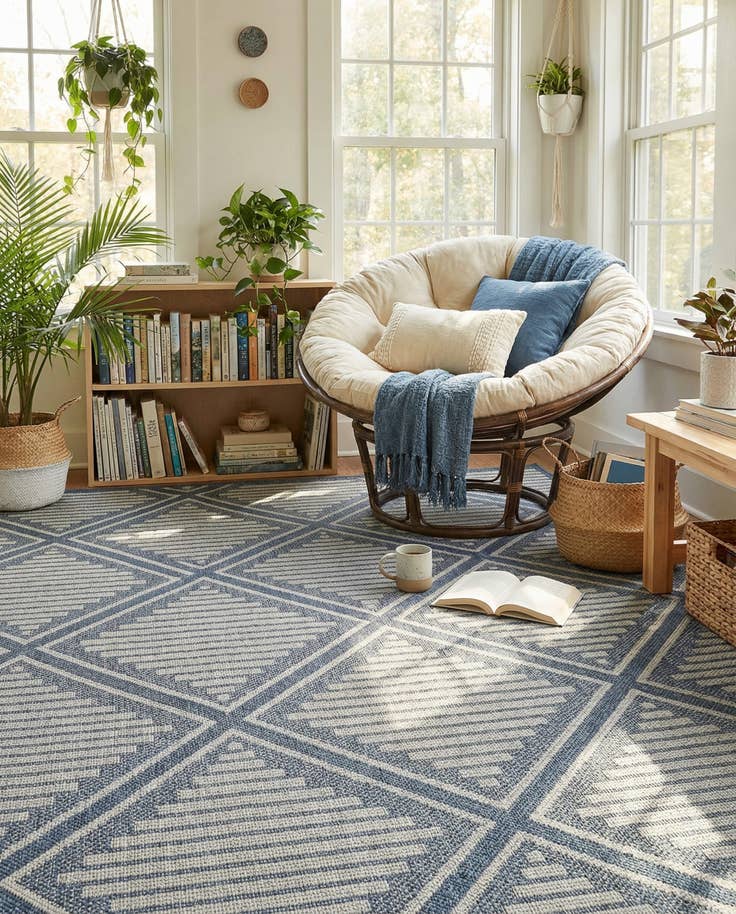 Detail image of 9' x 12' Easy-Clean Lattice Indoor / Outdoor Rug