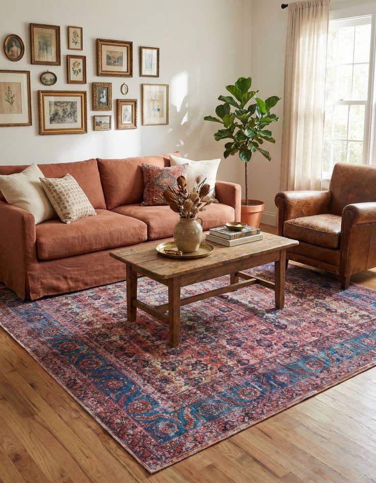 Detail image of  7' 3 x 7' 3  Washable Maahru Square Rug