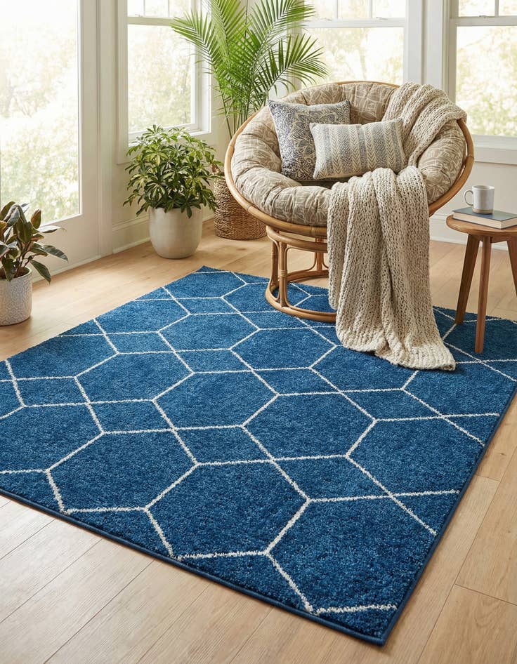 Detail image of 7' x 7' Trellis Frieze Square Rug