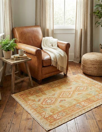 2' 9 x 4' Hand Woven Kilim Waziri Wool Rug