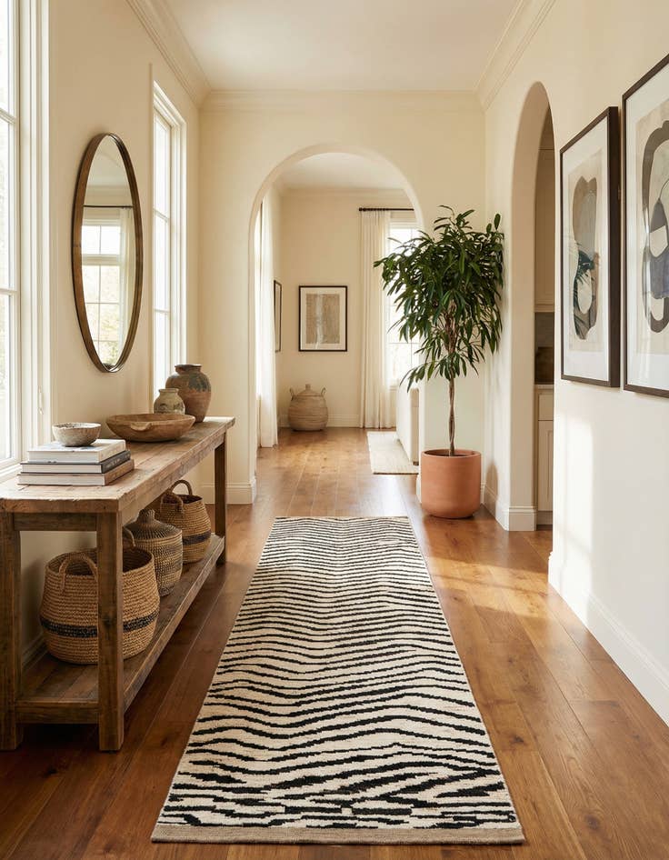 Detail image of 4' x 14' 10  Hand Knotted Moroccan Wool Runner Rug