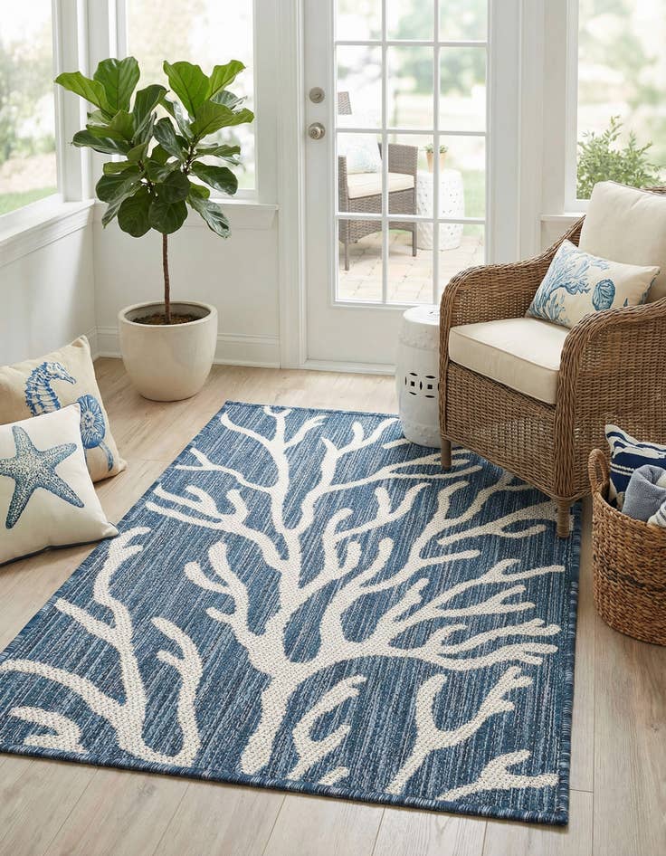Detail image of  2' x 3'  Washable Coastal Indoor / Outdoor Rug