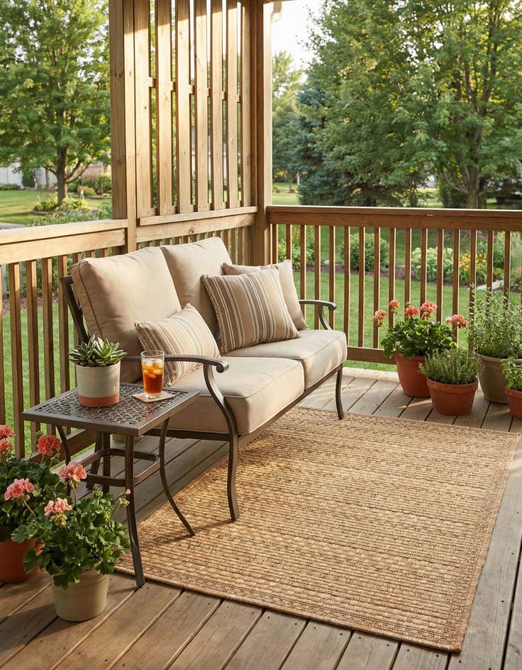 Detail image of 2' 2 x 3'  Washable Border Indoor / Outdoor Rug