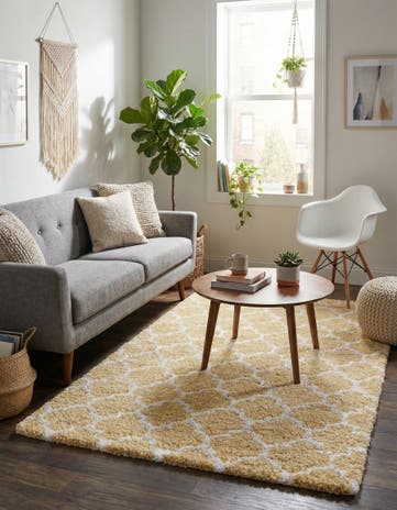 Yellow Moroccan Shag Rug