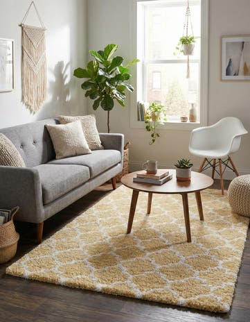Yellow Moroccan Shag Rug