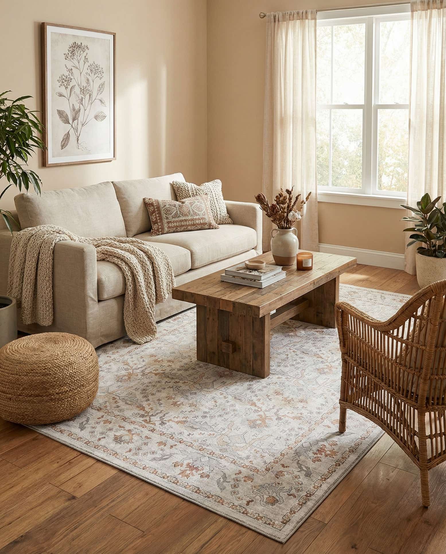 5' 1 x 8' Washable Timeless Rug