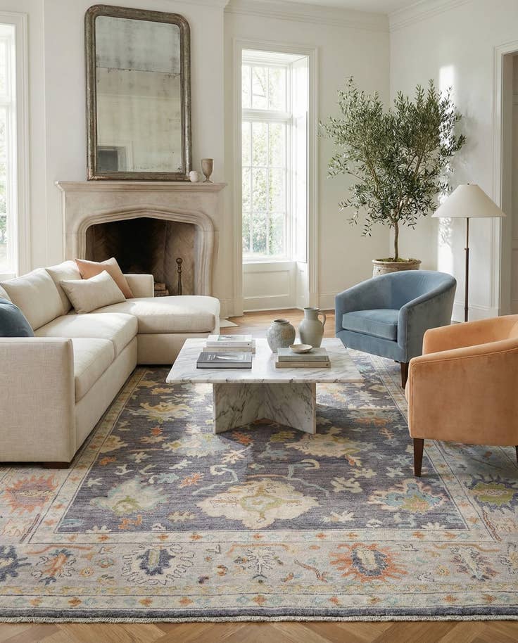 Detail image of 10' x 14' Hand Knotted Oushak Rug