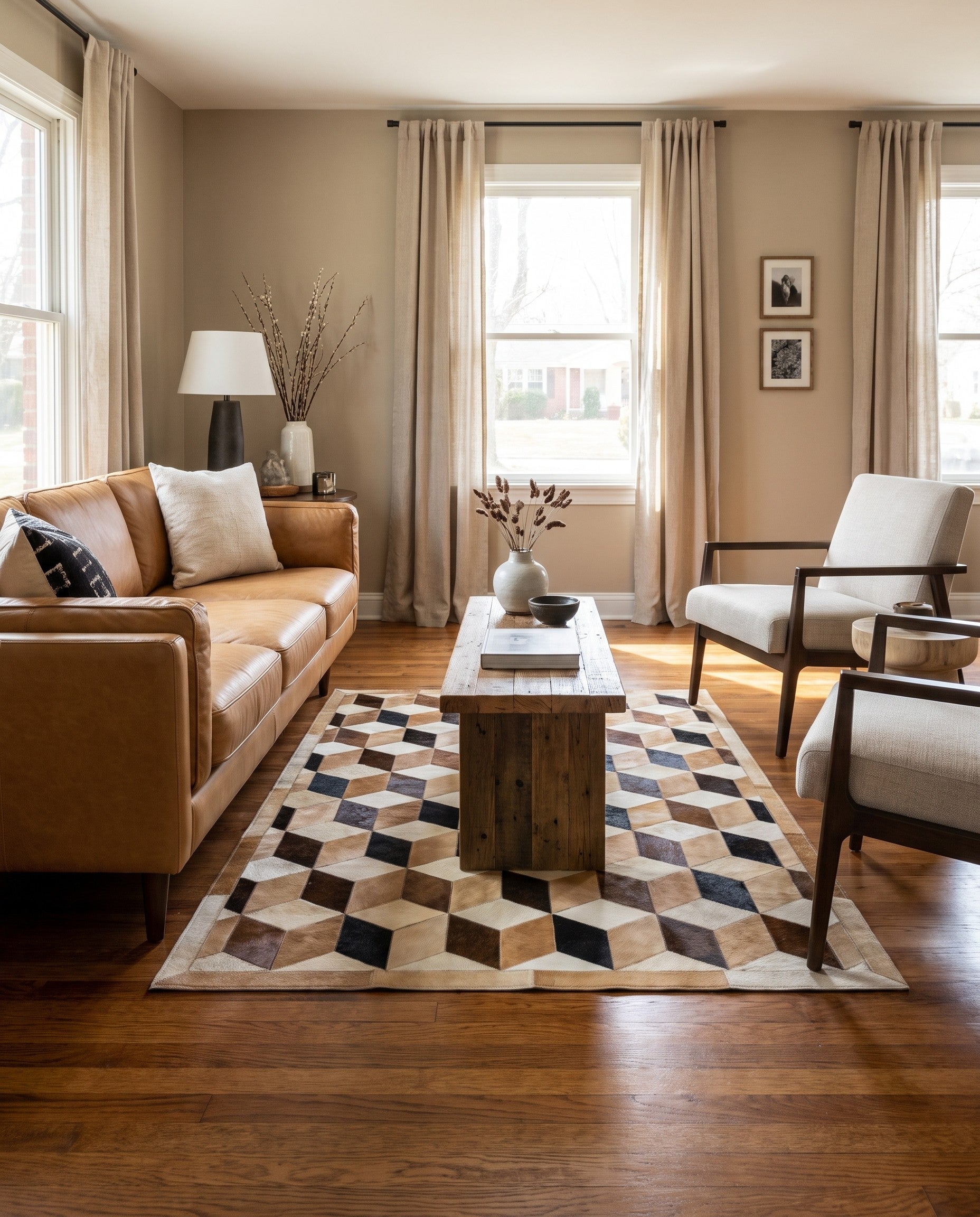 4' 1 x 5' 11 Cowhide - Patchwork Rug