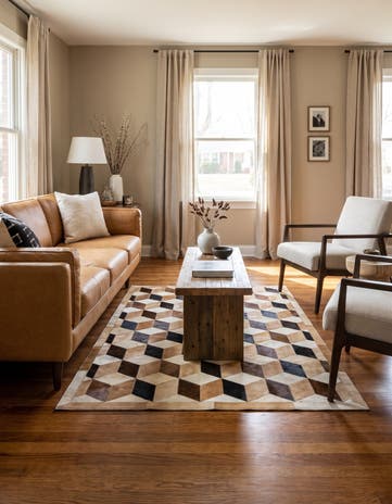4' 1 x 5' 11 Cowhide - Patchwork Rug
