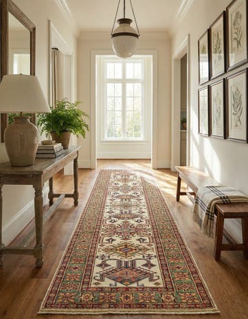 2' 7 x 9' 9 Hand Knotted Kazak Oriental Runner Rug