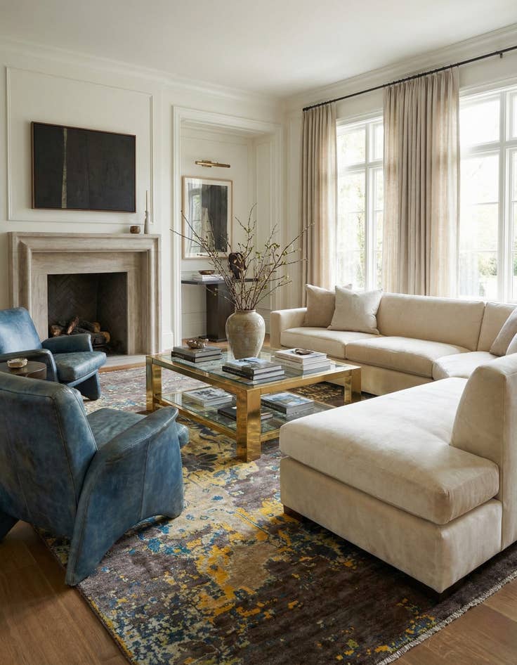 Detail image of 12' 5 x 15' 7 Hand Knotted Darya Wool Rug