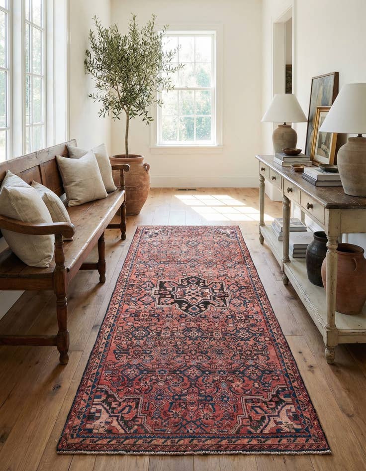 Detail image of 3' 10 x 9' 6  Hand Knotted Ultra Vintage Persian Wool Runner Rug