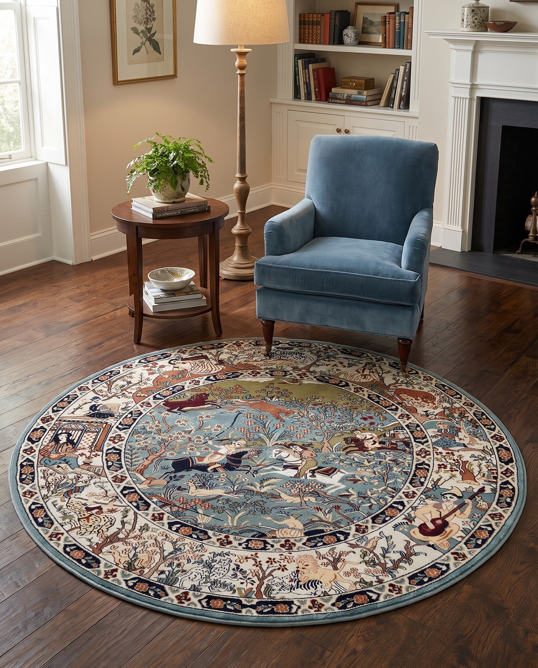 5' 3 x 5' 3 Nain Design Round Rug