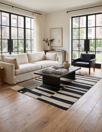 5' 1 x 6' 7 Hand Woven Kilim Modern Wool Rug