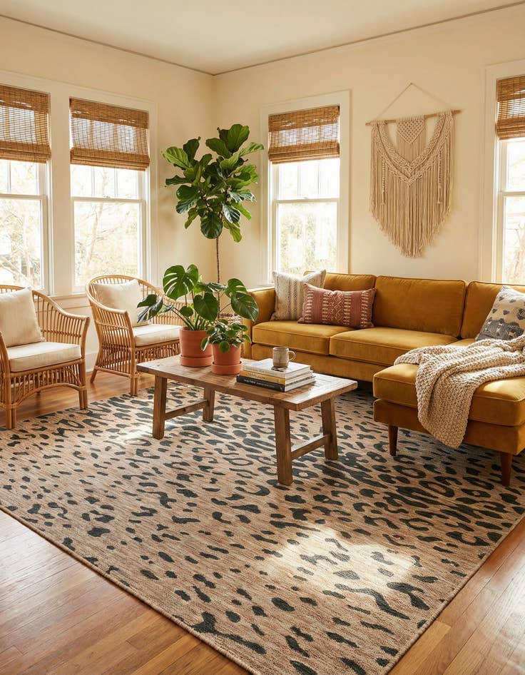 Detail image of  7' 10 x 7' 10  Washable Safari Indoor / Outdoor Square Rug