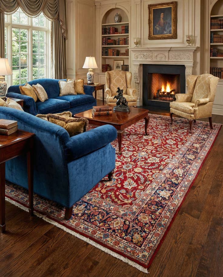 Detail image of 9' 10 x 13' 7 Kerman Wool Rug