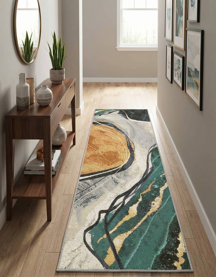 Detail image of  2' x 6' 1  Washable Modern Indoor / Outdoor Runner Rug
