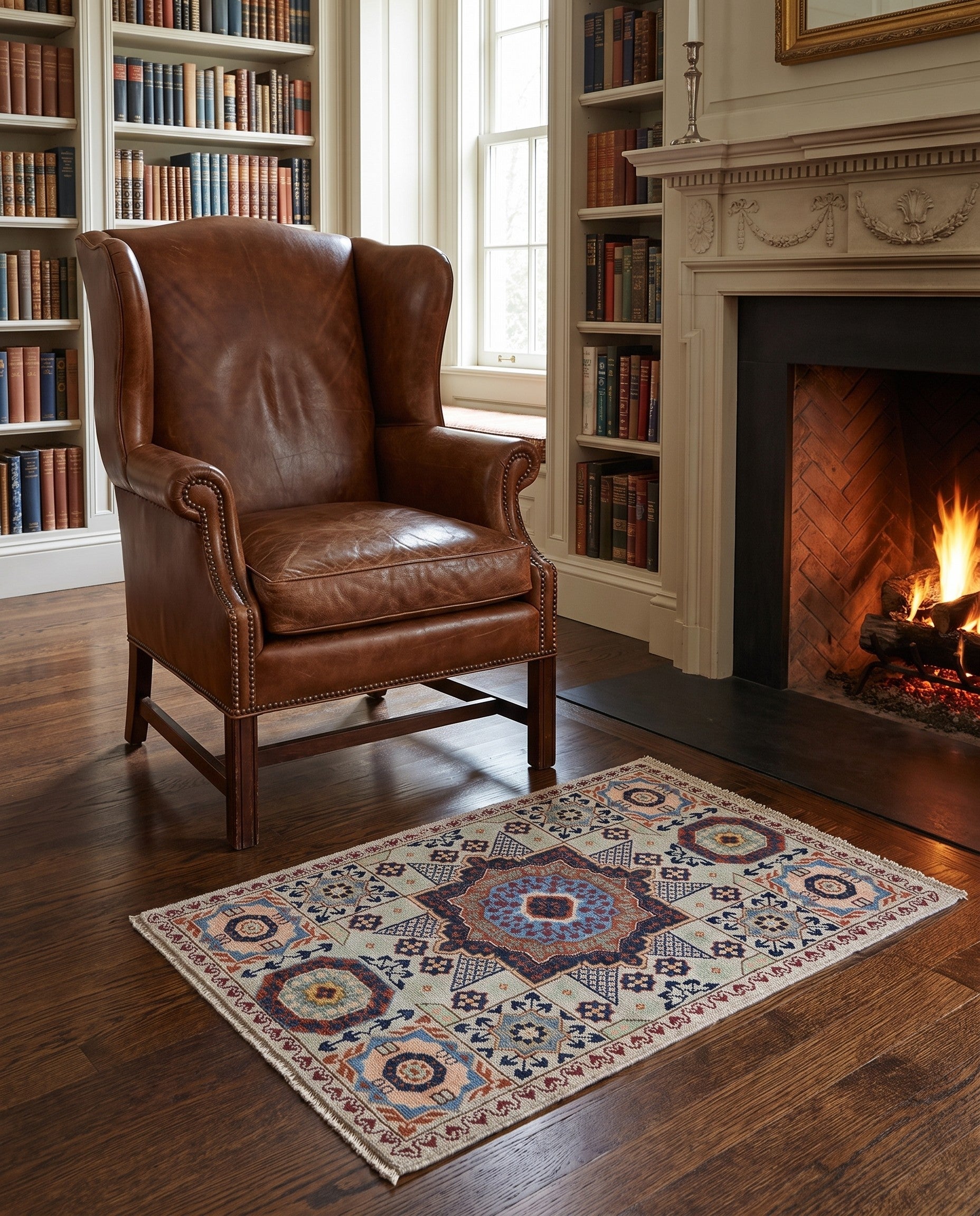 2' x 3' 2 Hand Knotted Mamluk Ziegler Rug