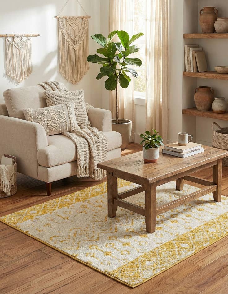 Detail image of  3' x 3' Moroccan Trellis Square Rug