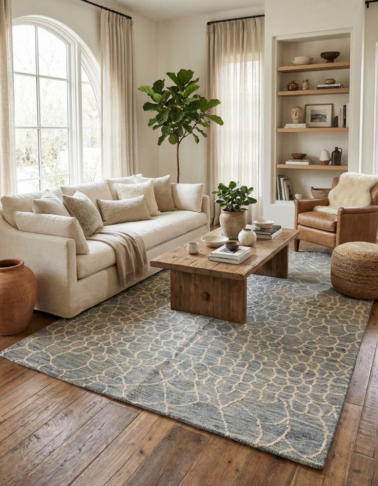 Detail image of 5' 5 x 7' 10  Hand Knotted Moroccan Wool Rug