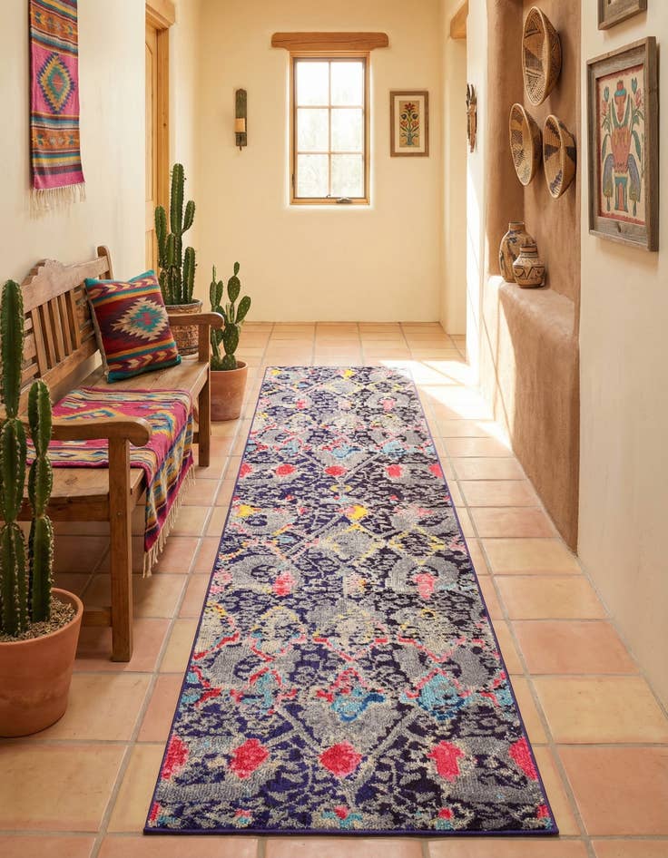 Detail image of  2' 7 x 10'  Washable Mesa Runner Rug