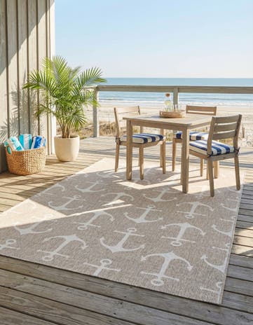 6' x 9' Easy-Clean Coastal Indoor / Outdoor Rug