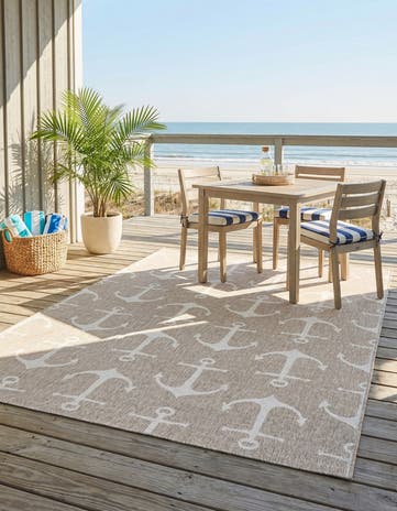 6' x 9' Easy-Clean Coastal Indoor / Outdoor Rug