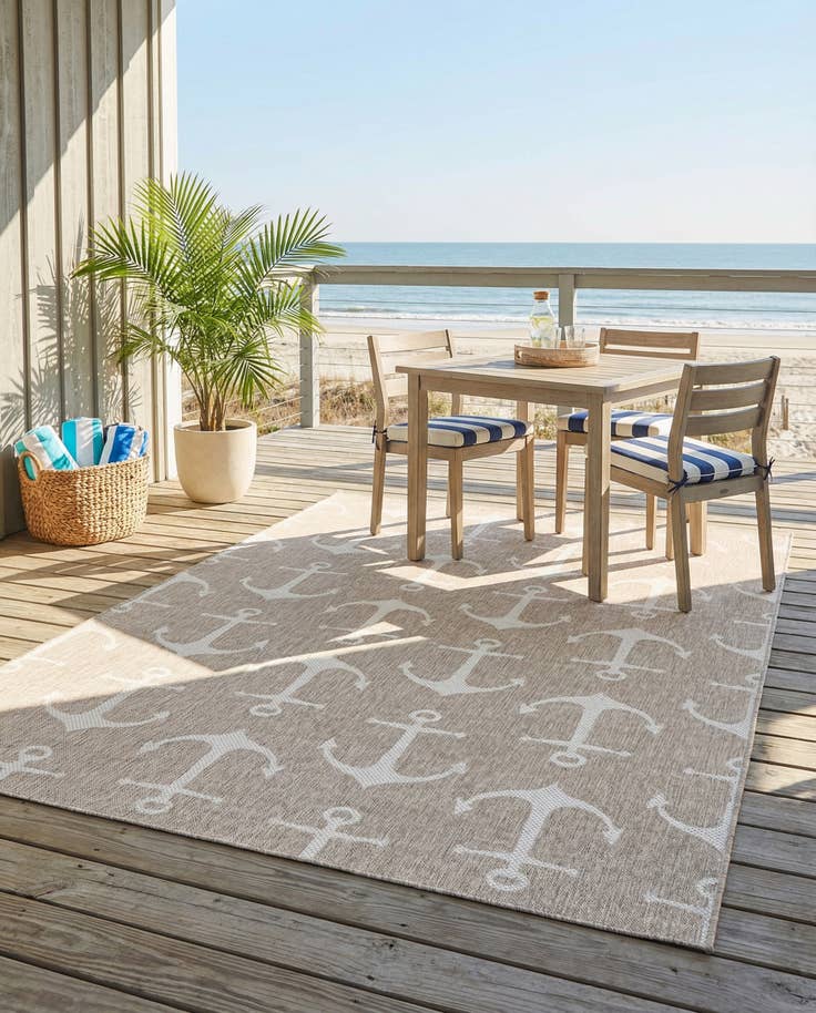 Detail image of 6' x 9' Easy-Clean Coastal Indoor / Outdoor Rug